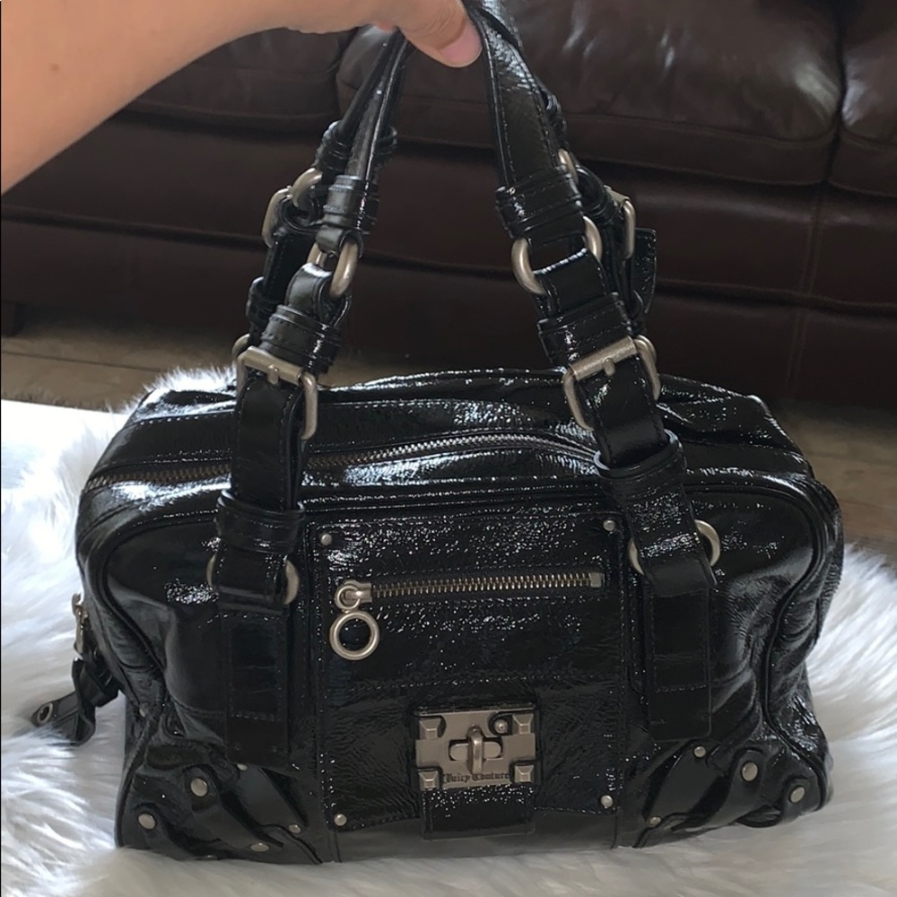 Juicy Couture Black Patent Leather Satchel